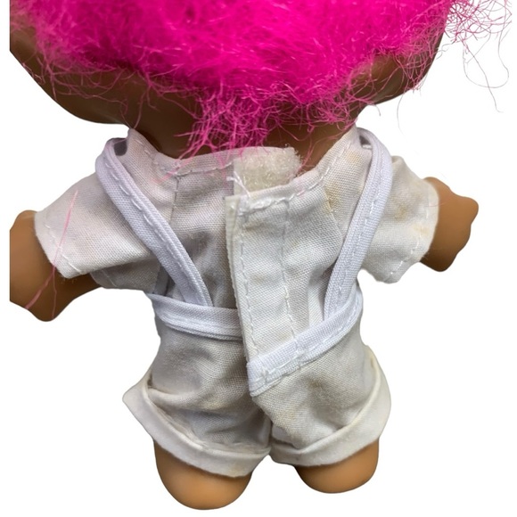 Vtg Ace Novelty Treasure  Troll Doll Pink Hair Chef Apron With Hat Wishstone 90s - Picture 7 of 12